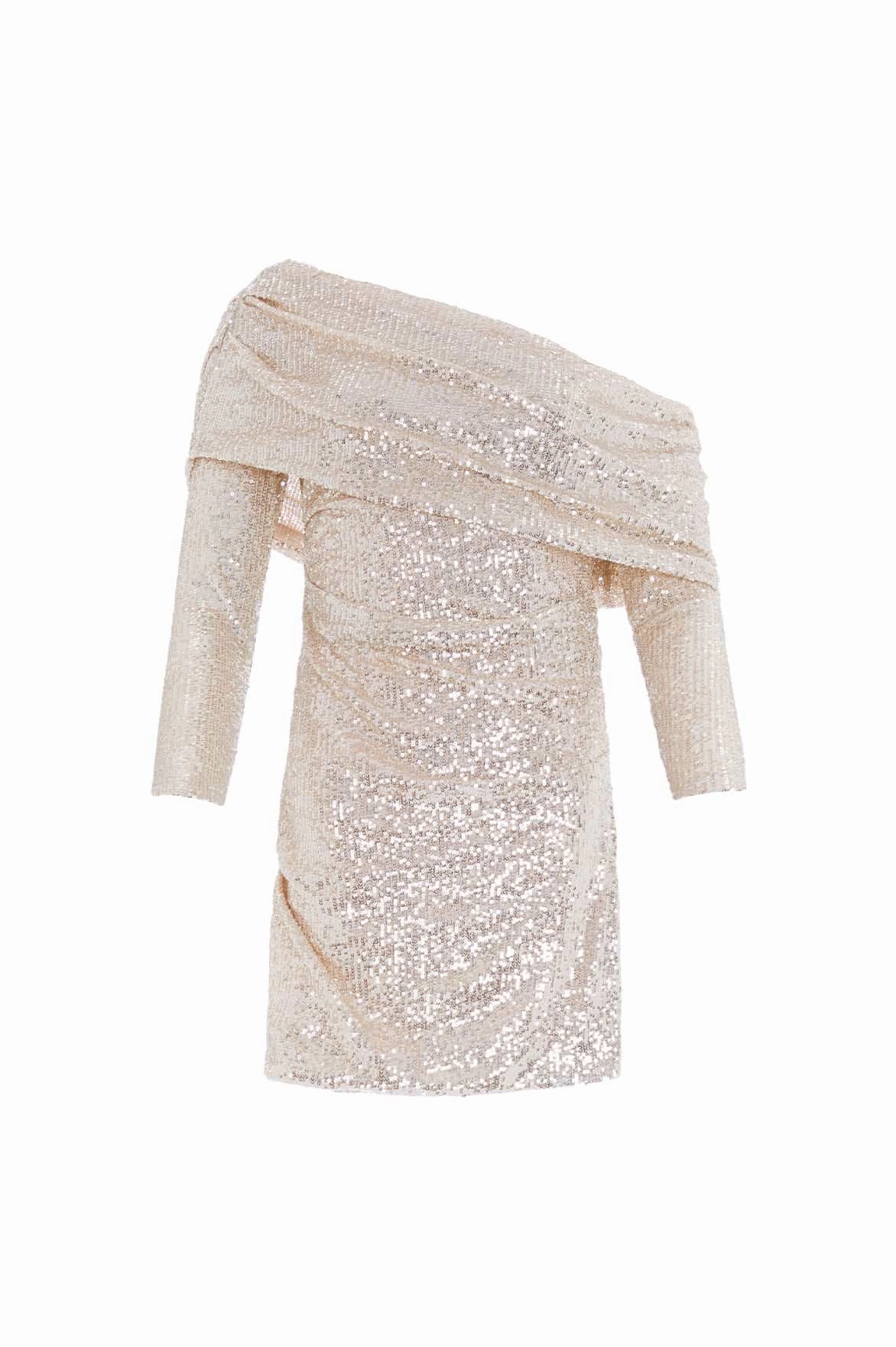 Nova One-Shoulder Micro Mini Dress Shine Soft