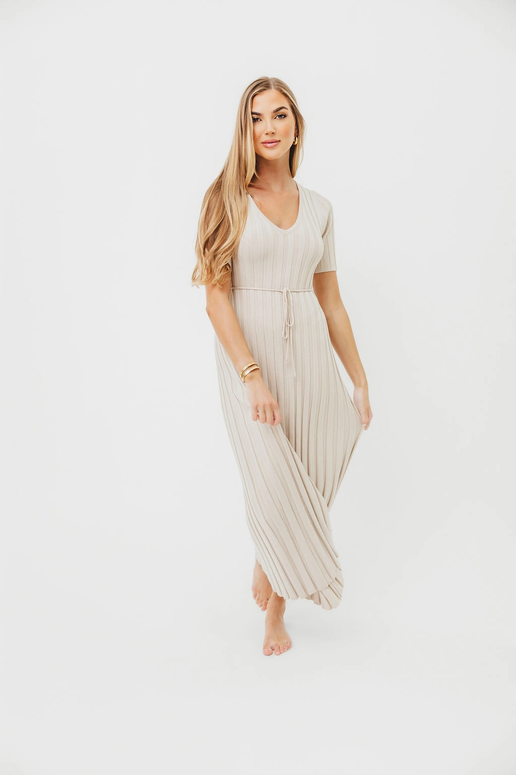 Oakley Ribbed Maxi Dress in Dusty Taupe - Bump Friendly *Final-Sale* Stylish Line