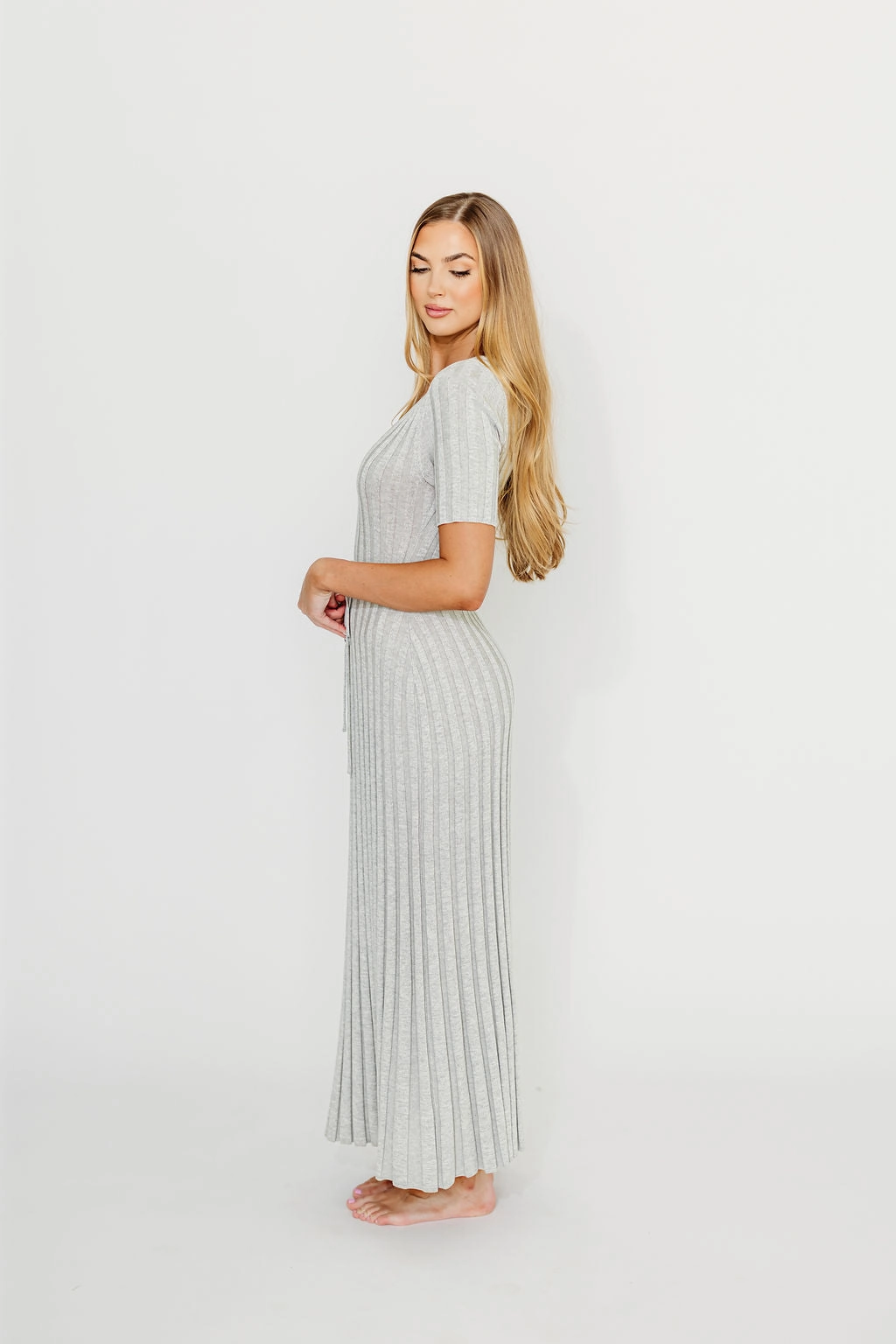 Oakley Ribbed Maxi Dress in Heather Grey -Bump Friendly *Final-Sale* UVProtectiveLayer
