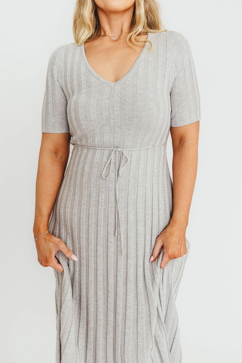 Office Glam Oakley Ribbed Maxi Dress in Heather Grey -Bump Friendly *Final-Sale*