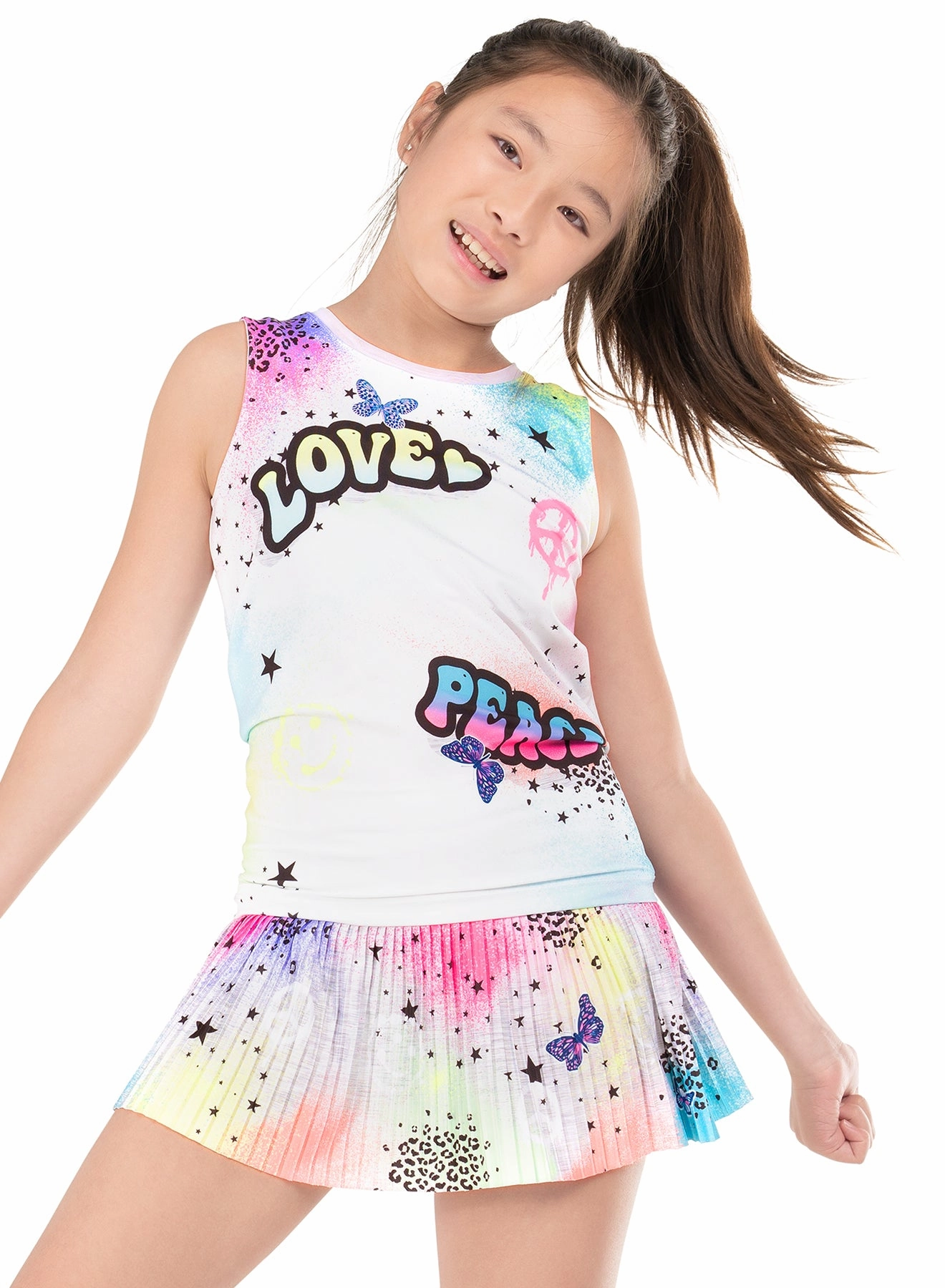 Graffiti Squad Tie Back Tank UV protection layer Wrinkle Resistant Finish