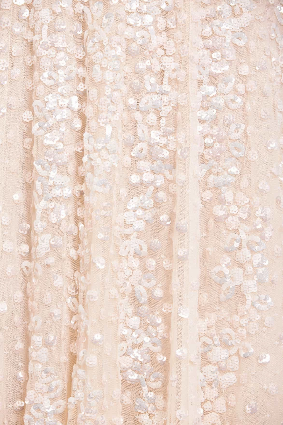 Dreamy Simplicity Confetti Gloss Off-Shoulder Gown