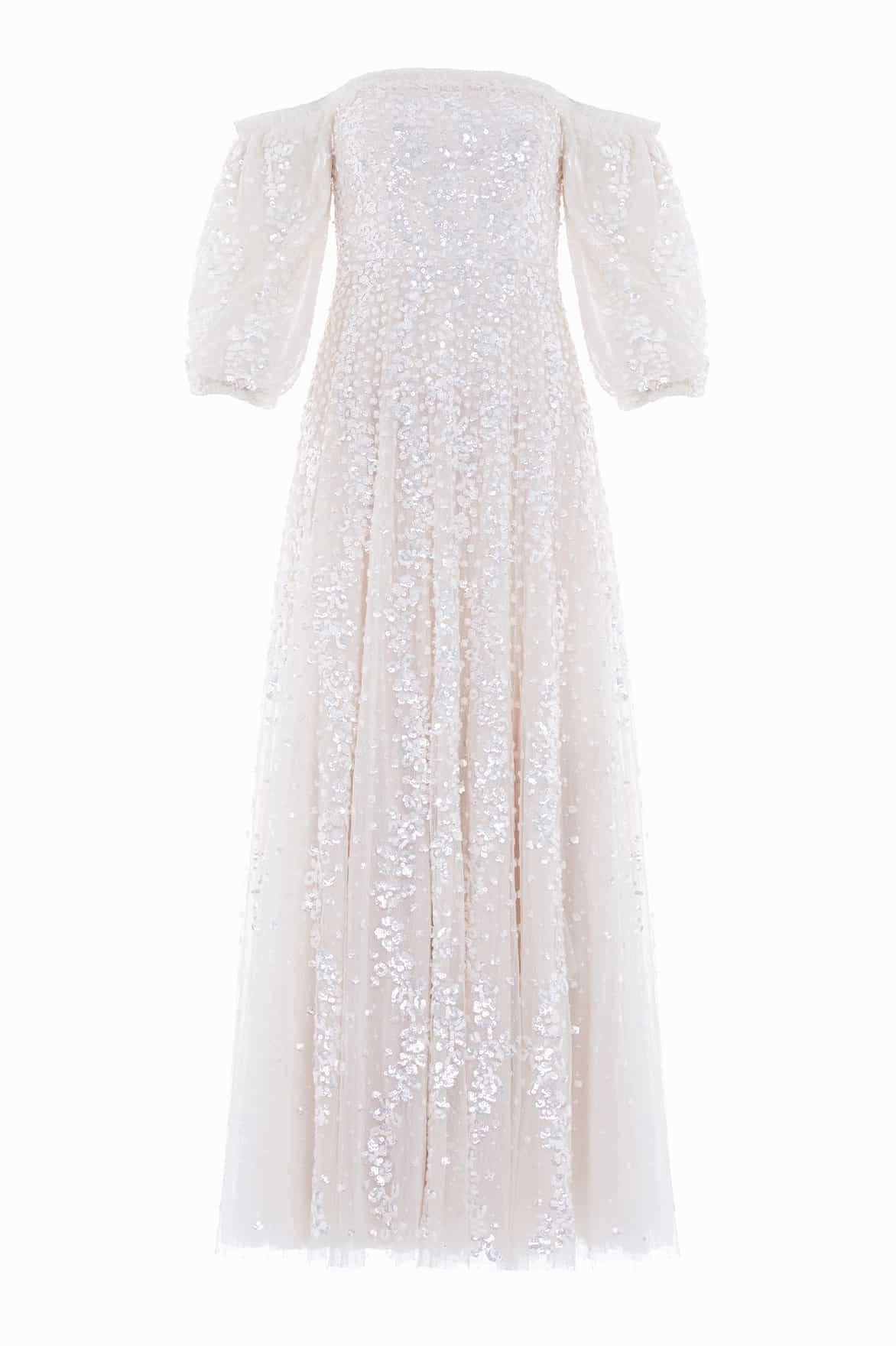 High-waisted evening piece Confetti Gloss Off-Shoulder Gown