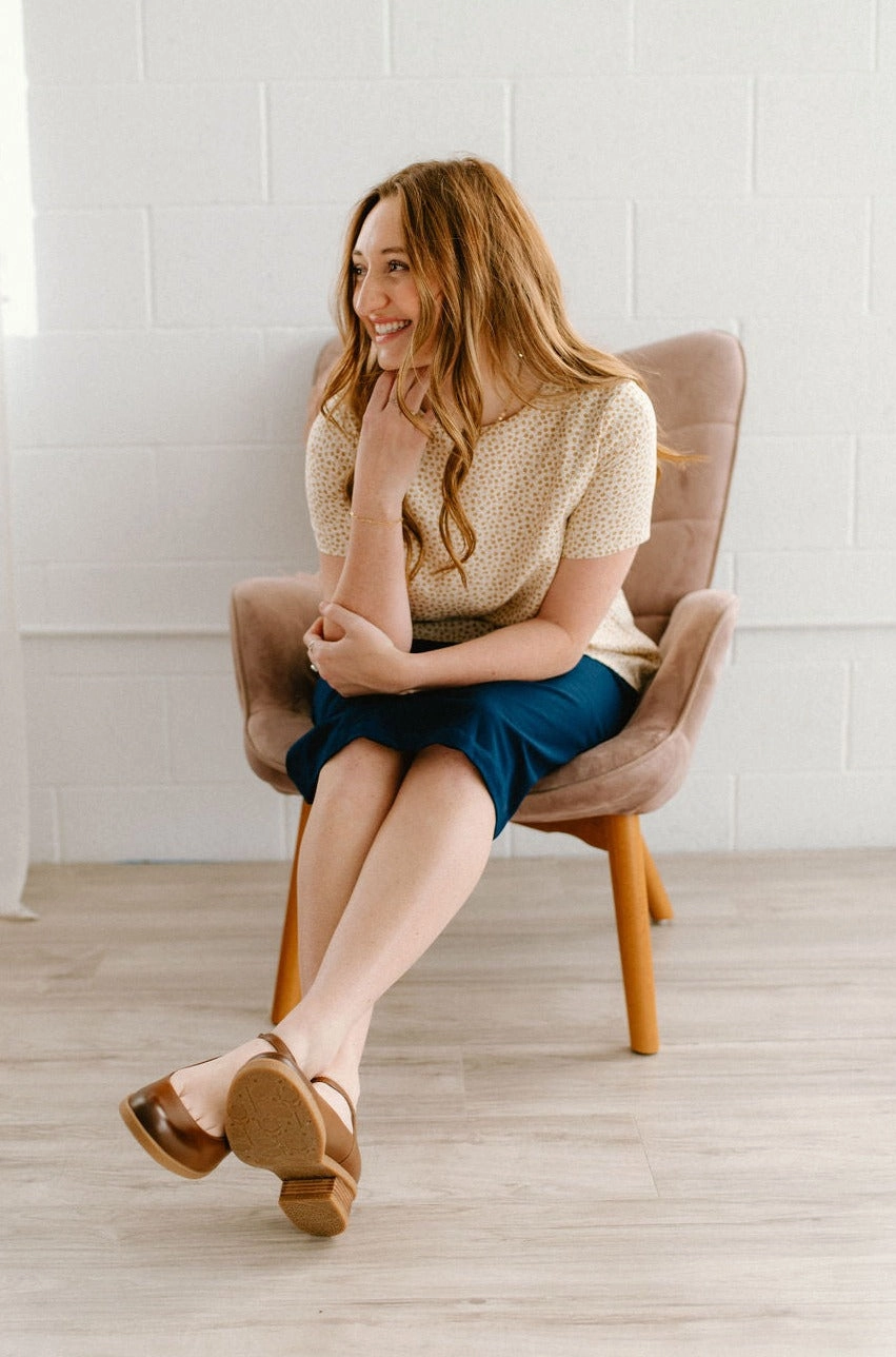 Organic Cotton Button Fastenings Jasmine Skirt Navy