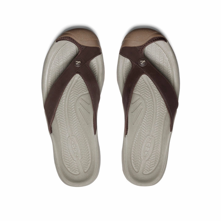 Men's Waimea Leather Flip-Flop  |  Java/Plaza Taupe Bow Charm