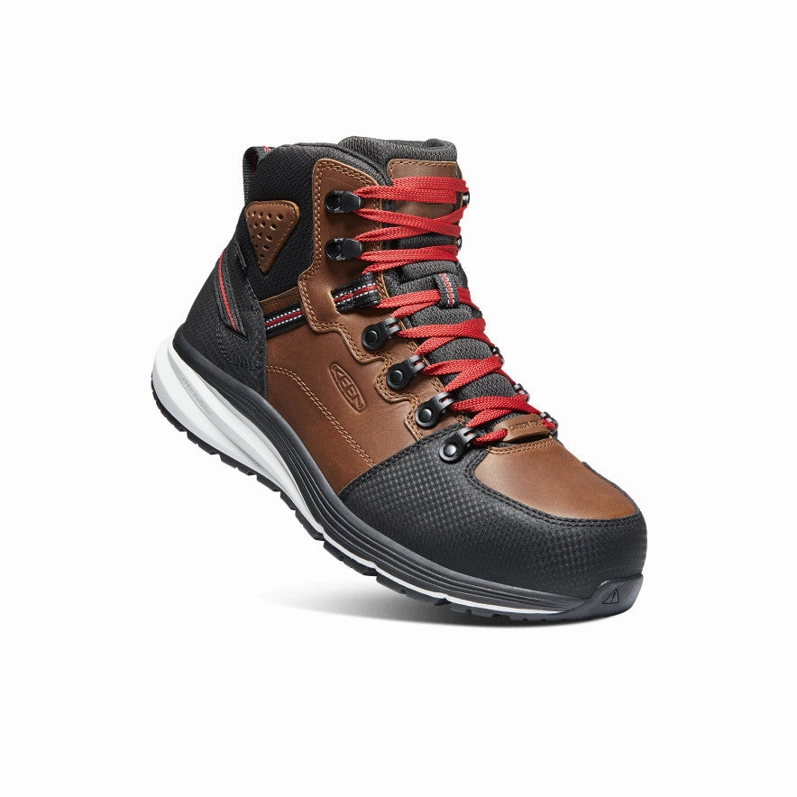 Men's Red Hook Waterproof Boot (Carbon Toe)  |  Tobacco/Black Cushioned Step Trail Exploration