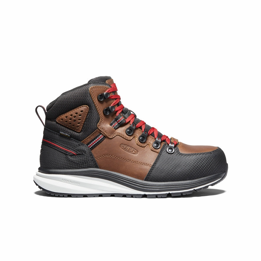 Smart Footwear Comfort Lining Daily Walks Men's Red Hook Waterproof Boot (Carbon Toe)  |  Tobacco/Black