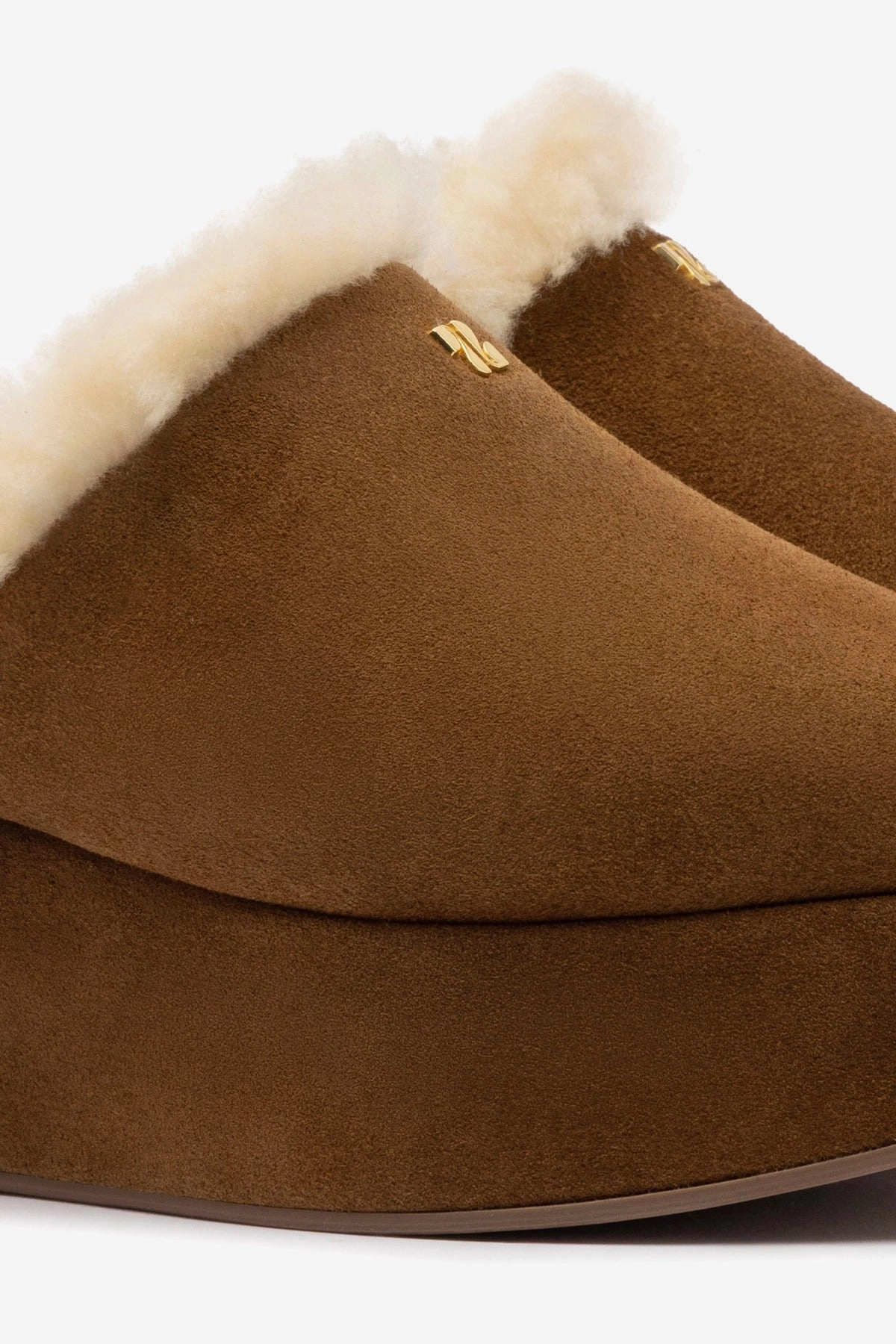 Dani Flatform Mule In Russet Suede Neutral Glow