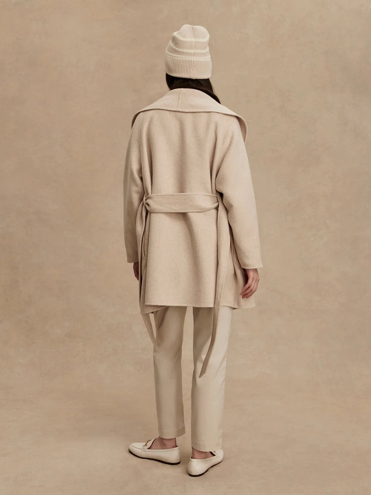 Soft Wool Varley Edgemere Wrap Jacket in Pumice Stone Marl