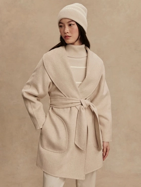 Varley Edgemere Wrap Jacket in Pumice Stone Marl MultiFunctionalDesign