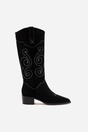 Breathable Upper Comfortable Wear Paloma Boot In Black Suede