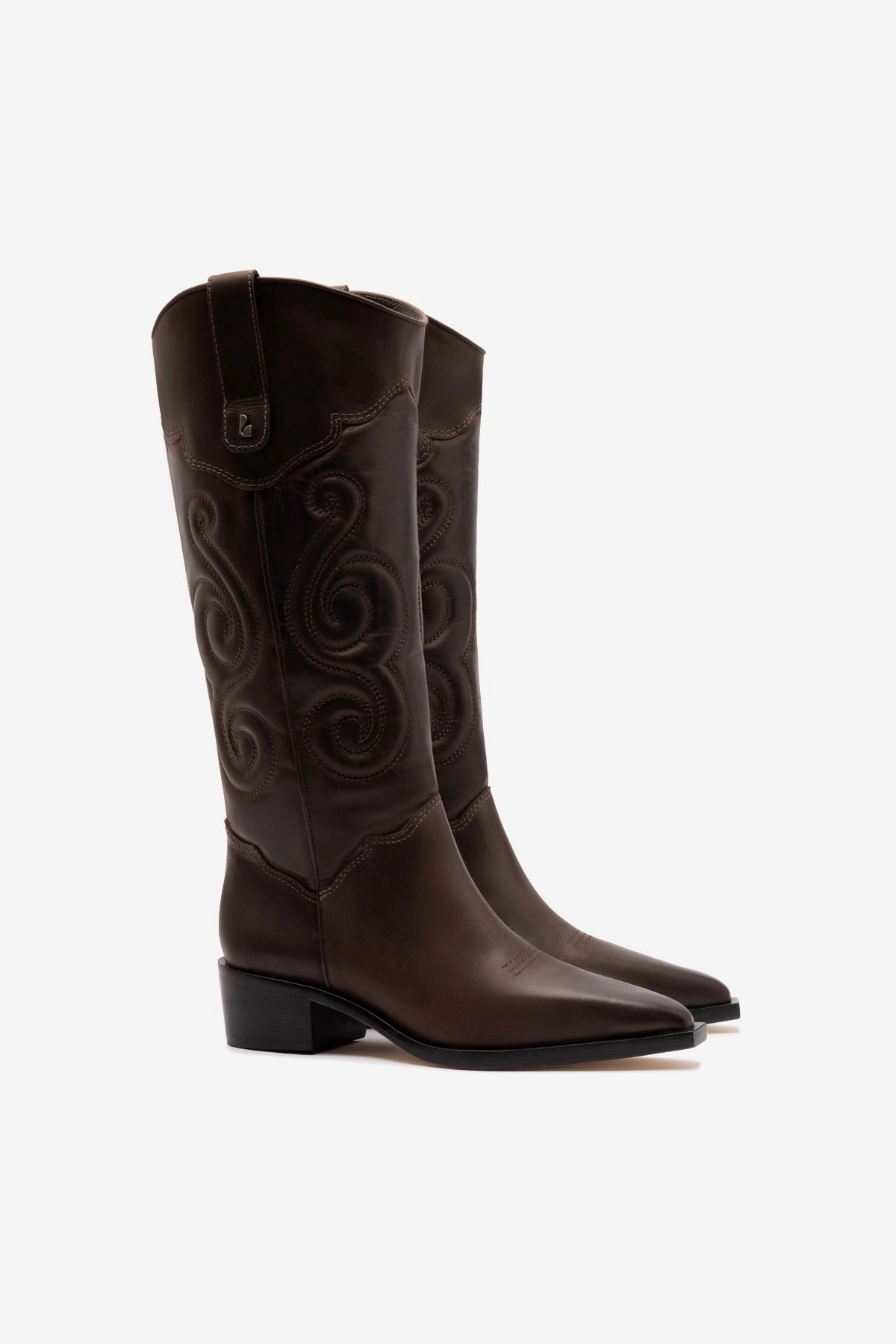 Ergonomic Heel Cup Palm Base Paloma Boot In Brown Shadow Leather