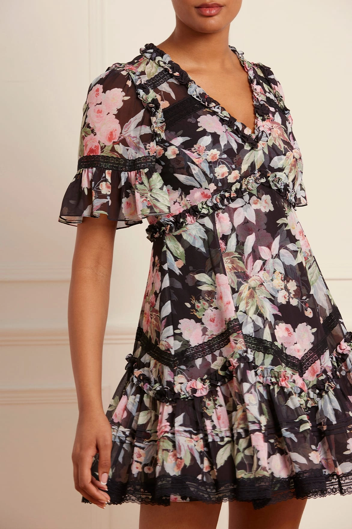 Paradise Garden Sonata Georgette Micro Mini Dress Ethically-Made Weekend Ready
