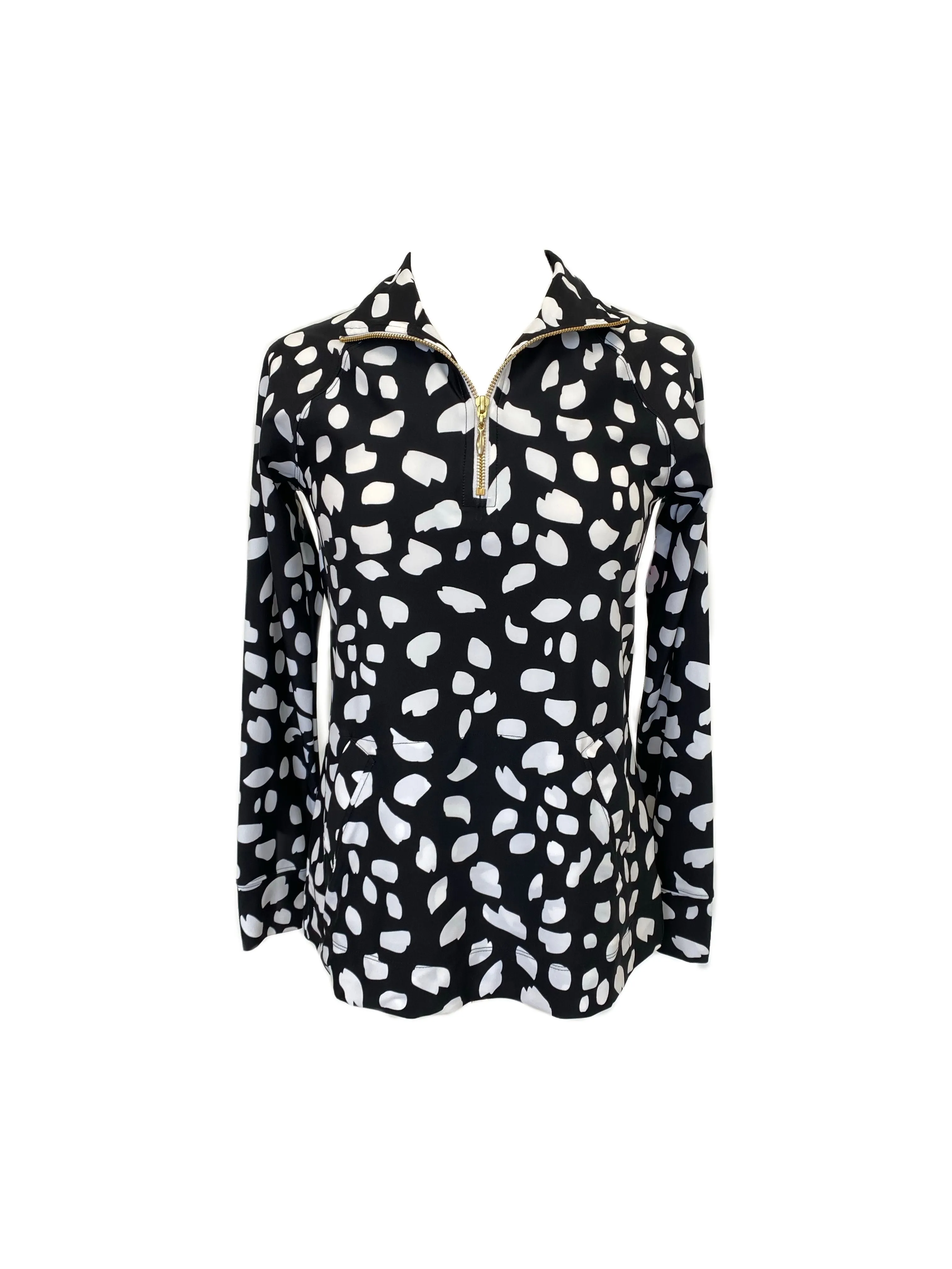 Parker Pullover Diana's Dot Black/White Recycled Polyester stain resistant coating