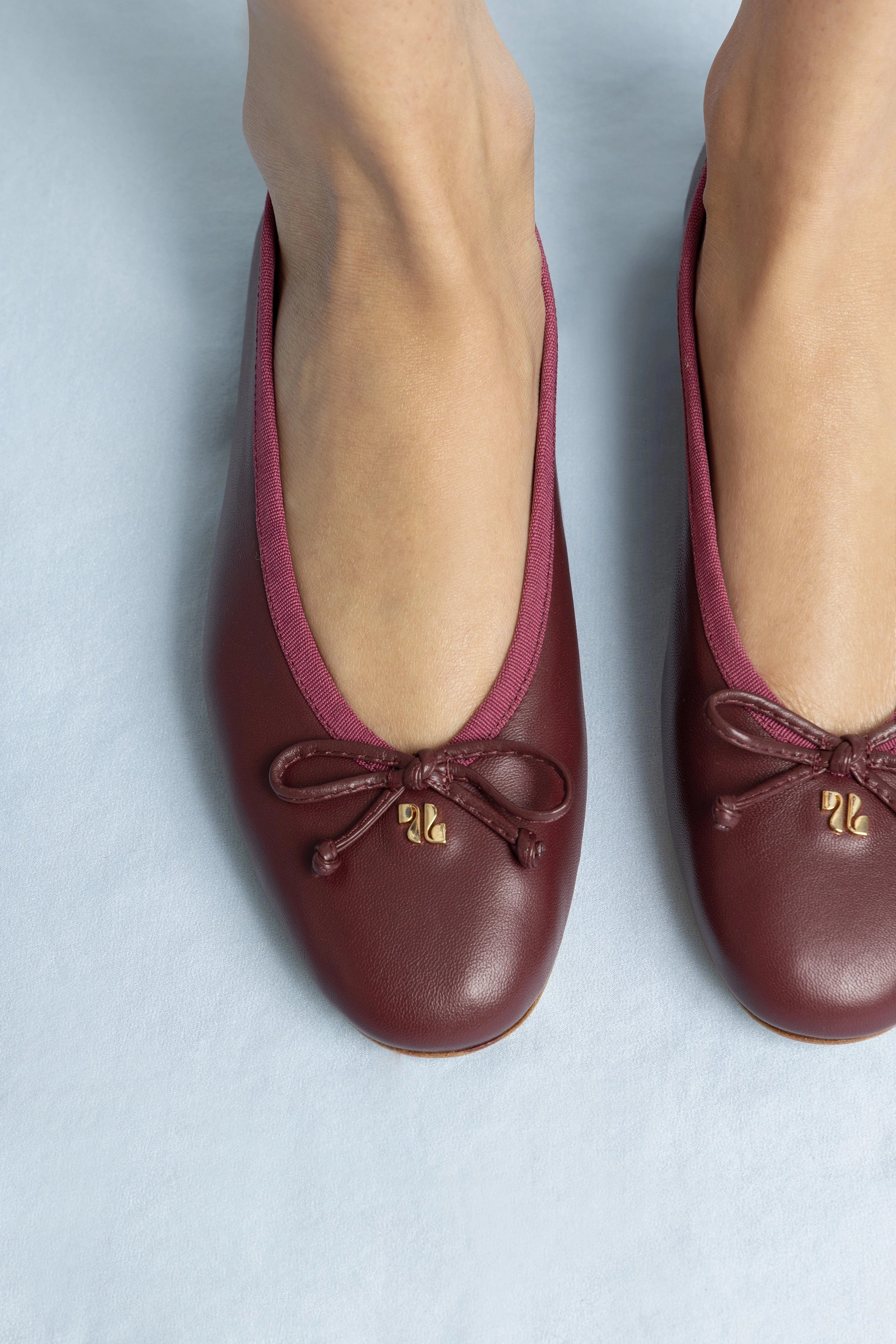 Pavlova Ballet Flat In Burgundy Leather Japan Neat