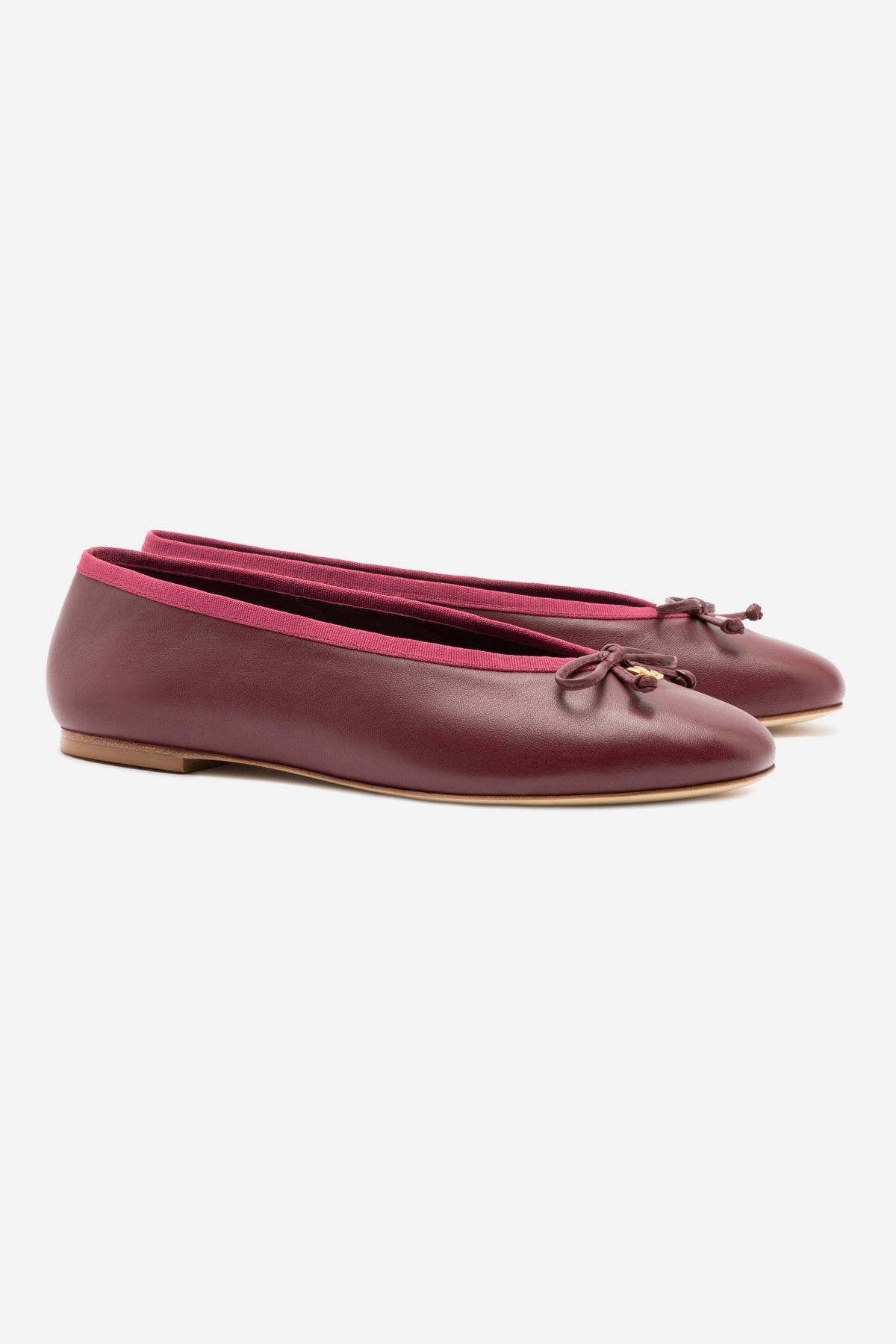 Pavlova Ballet Flat In Burgundy Leather Cyber Mode Memory Foam Casual Wear