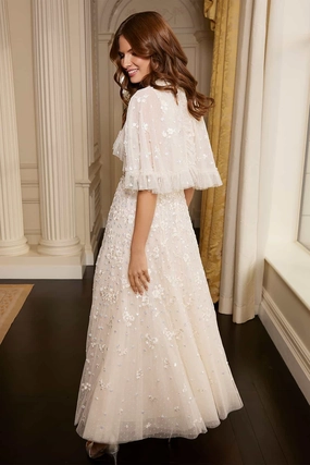 Dahlia Ditsy Short Cape Ankle Gown Outdoor Ready