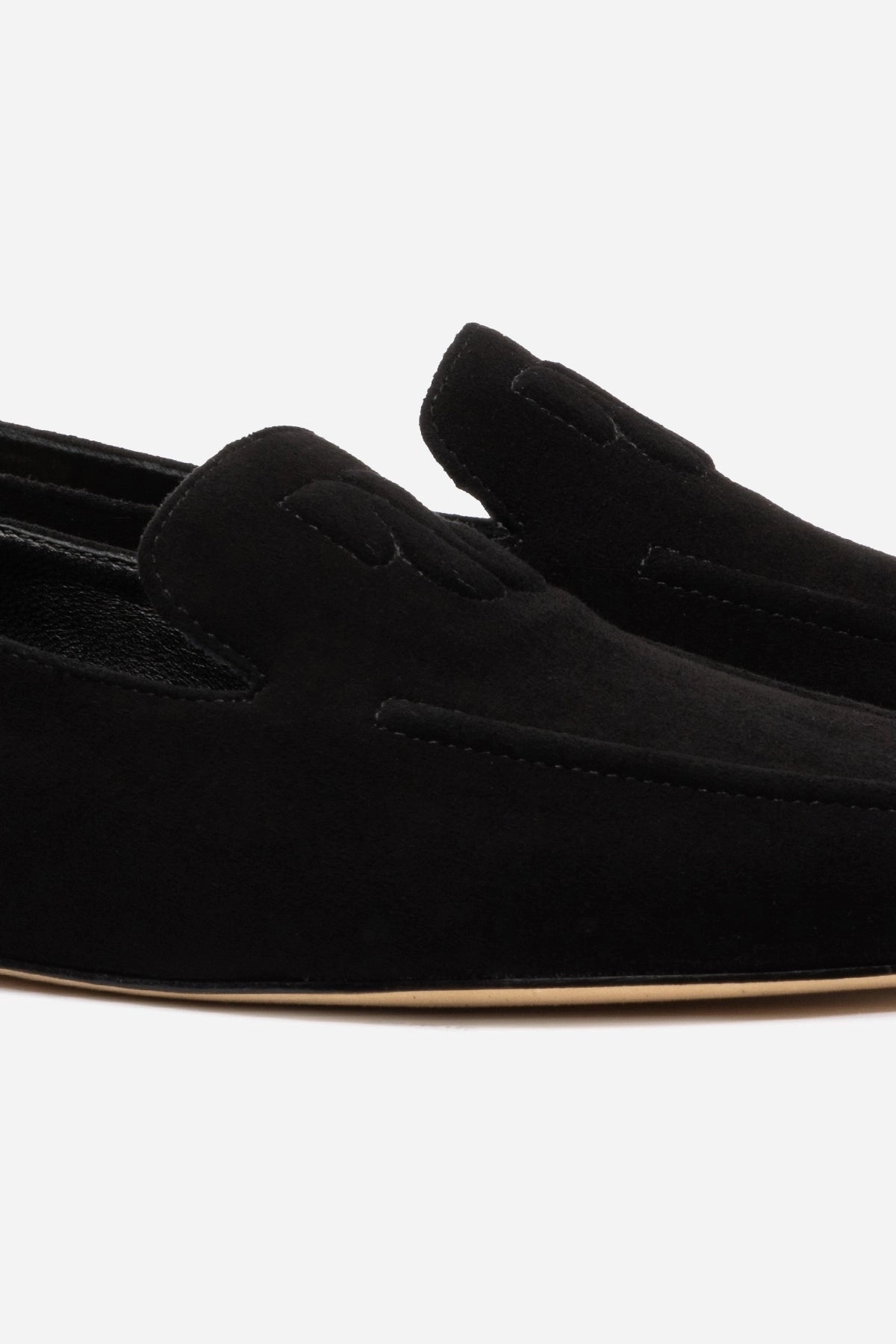 Penny Loafer In Black Suede Winter Warm