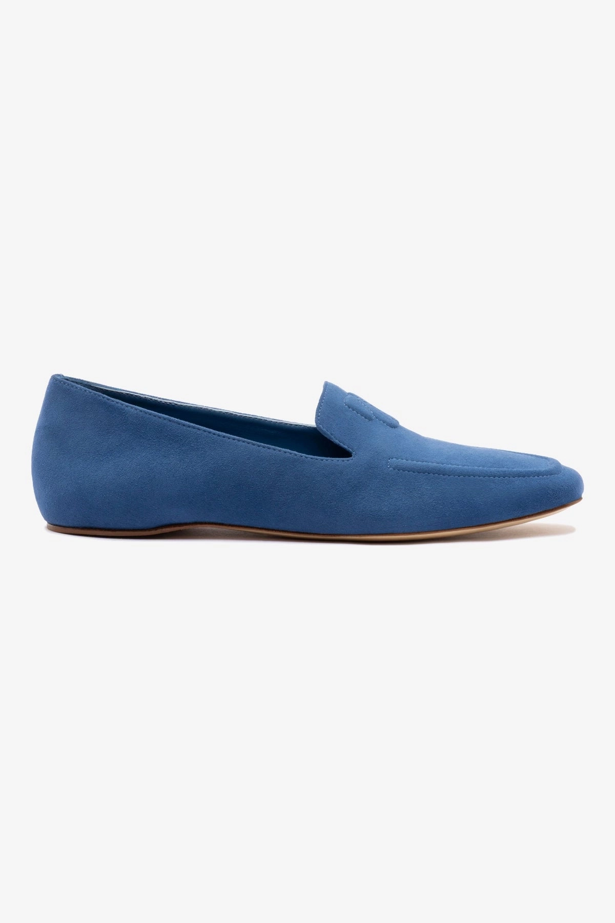 Penny Loafer In Blue Stoned Suede Sweat Resistant Gym Workout Lake Step