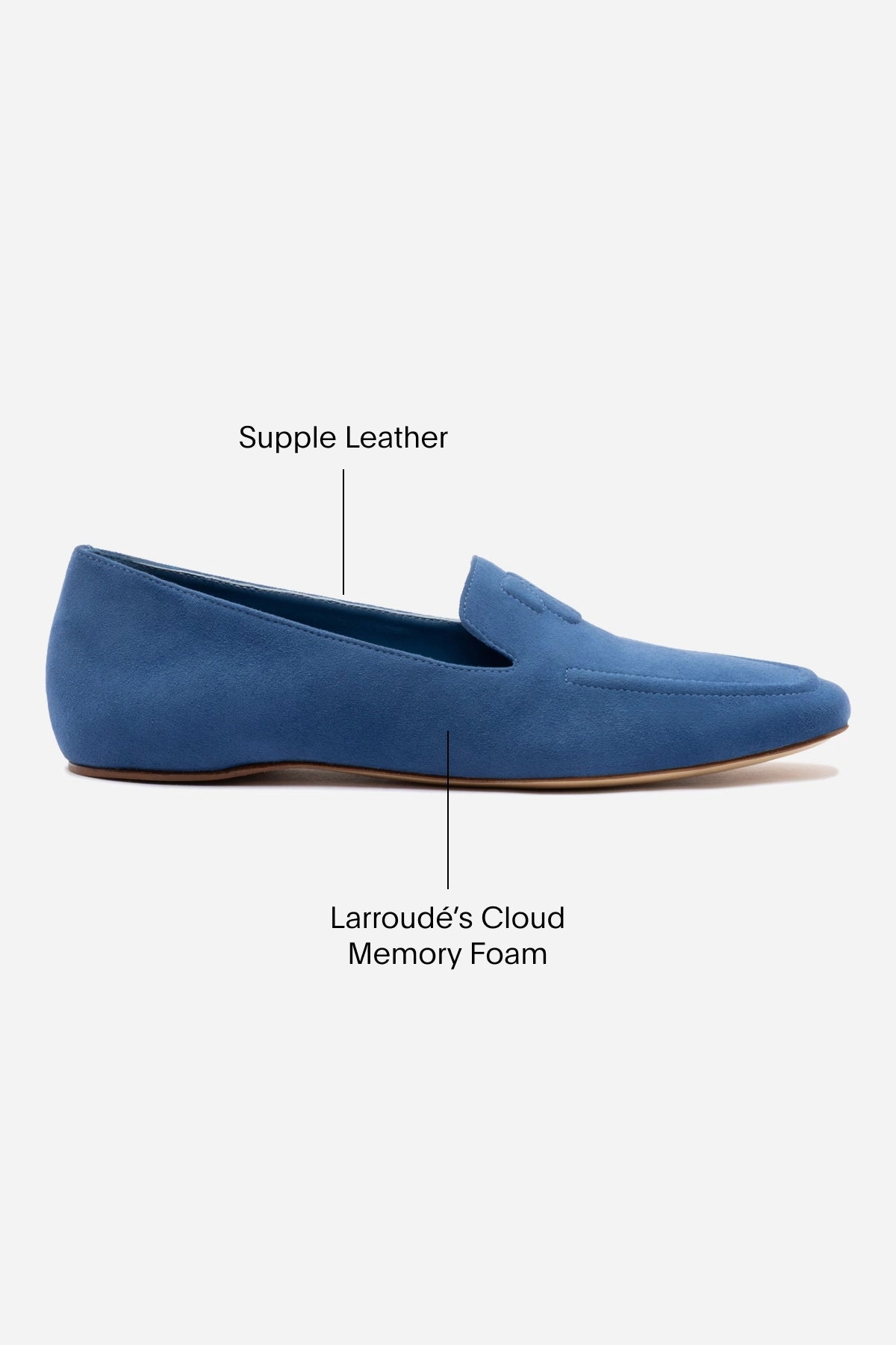 Penny Loafer In Blue Stoned Suede Sun Glow