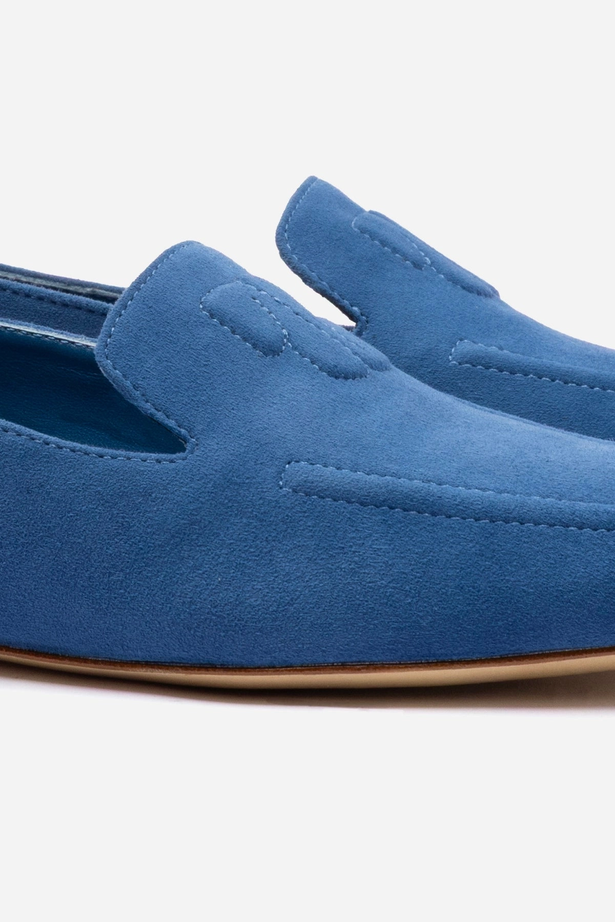 Festival Vibe Molded Insole Penny Loafer In Blue Stoned Suede