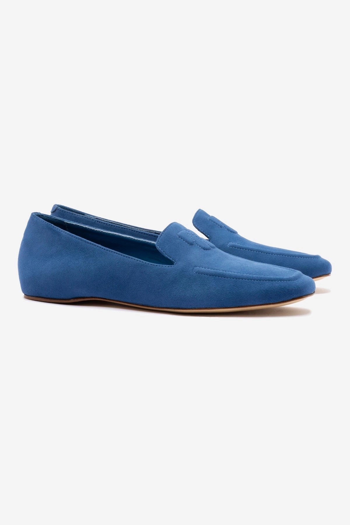 Penny Loafer In Blue Stoned Suede Outfit Key Slip Safe