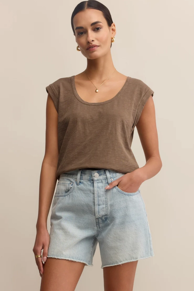 Per Diem Slub Tee by Z Supply PuckerFree Surface ResilientStretch