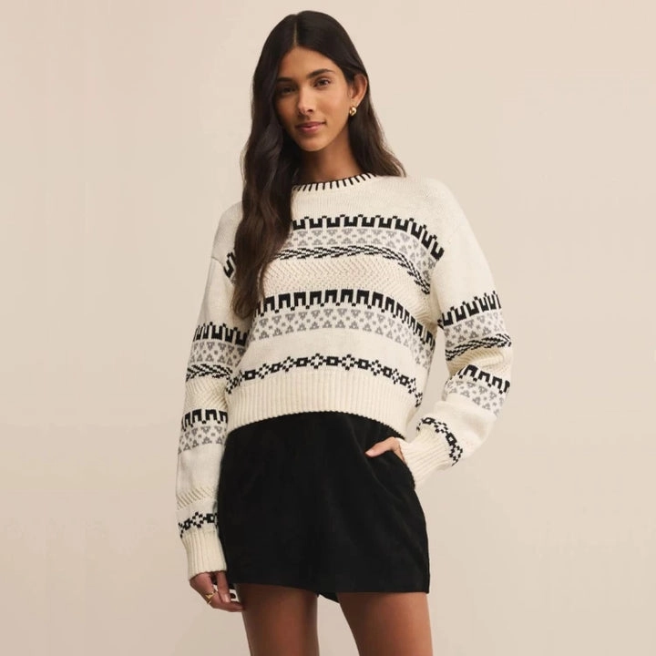 ReinforcedShoulderConstruction Double Stitched Hem PERCI SWEATER