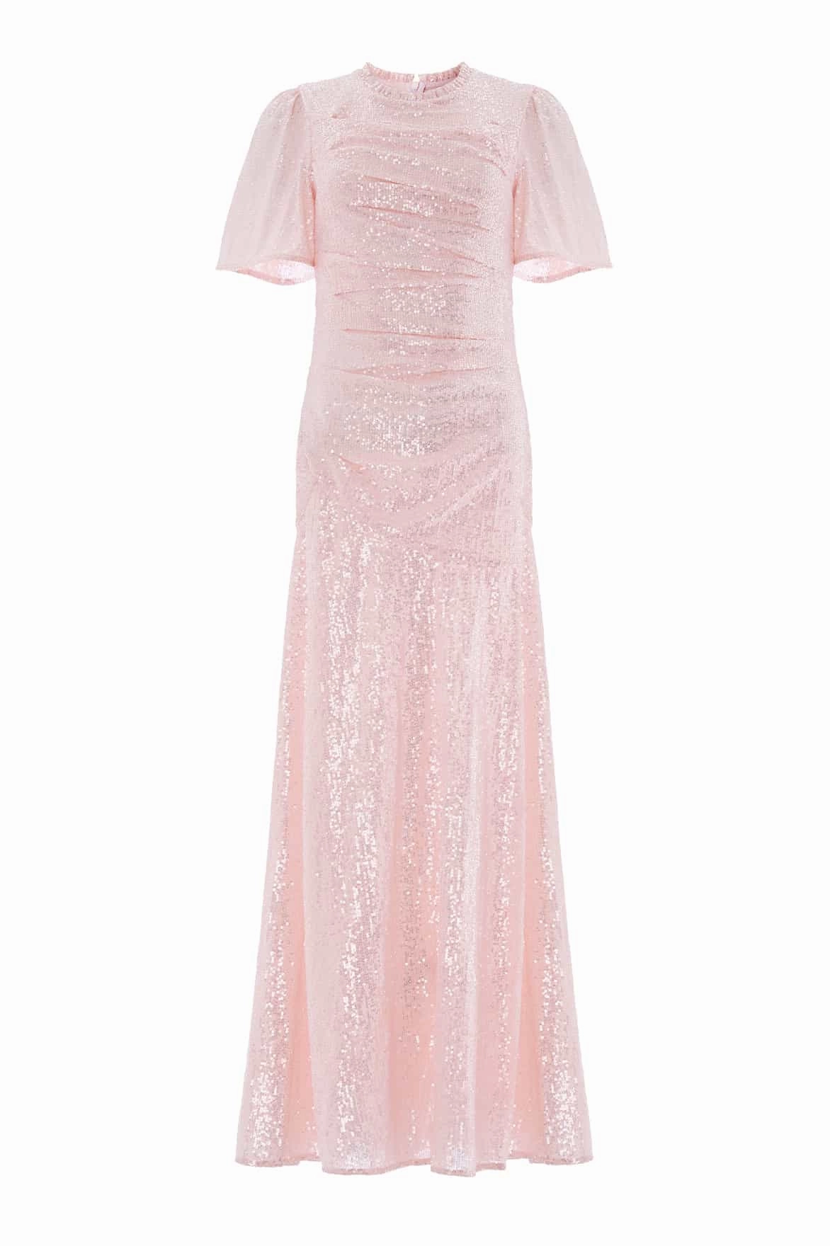 Mesh Soft Simple Style Valentina Round Neck Gown