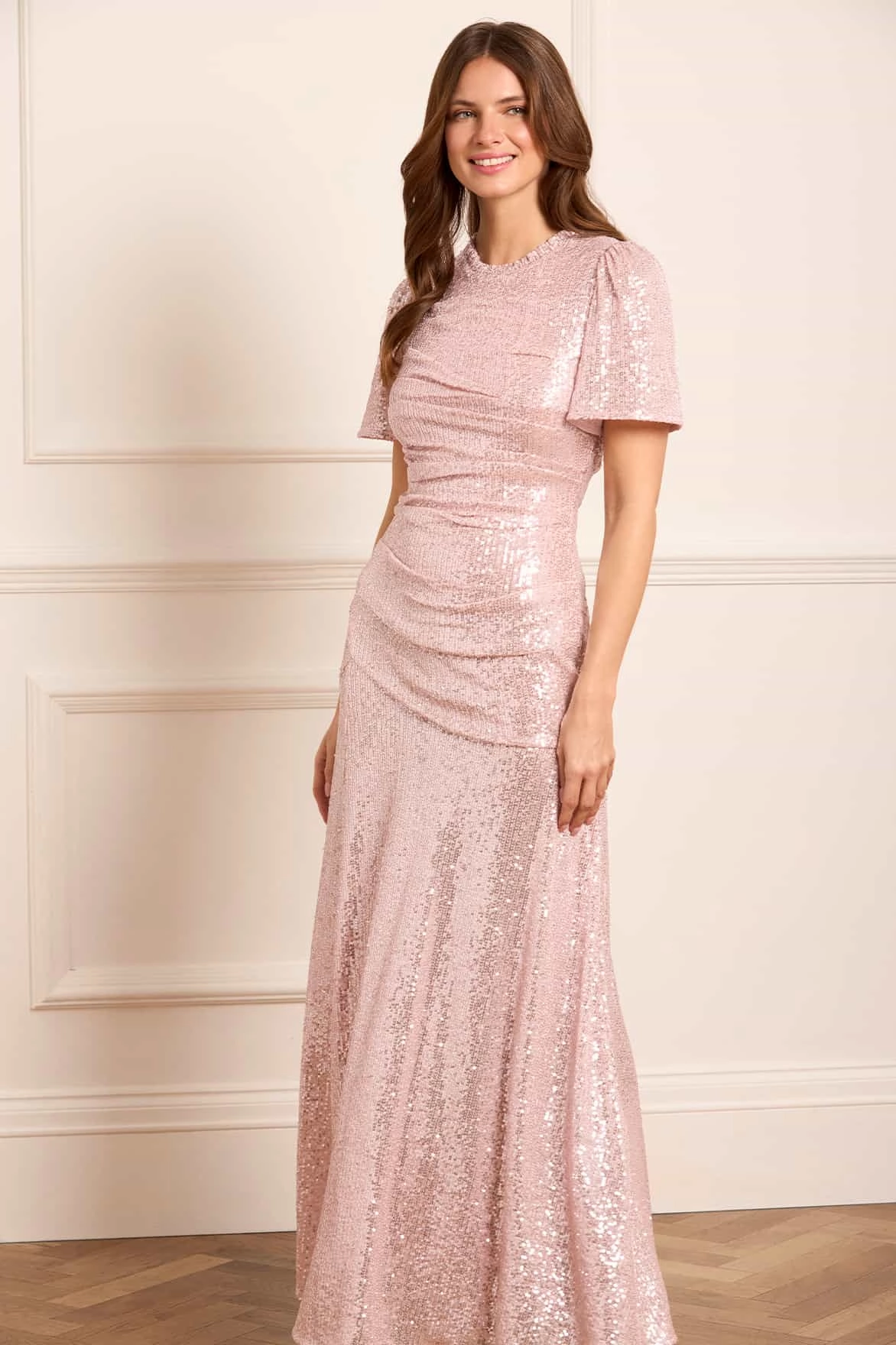 Red-Carpet Special-Occasion Valentina Round Neck Gown