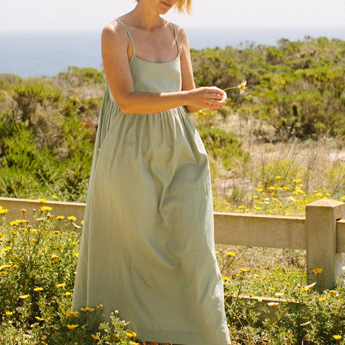 Layer Base COTTON SLIP DRESS WITH LARGE POCKETS_CWDMD2171