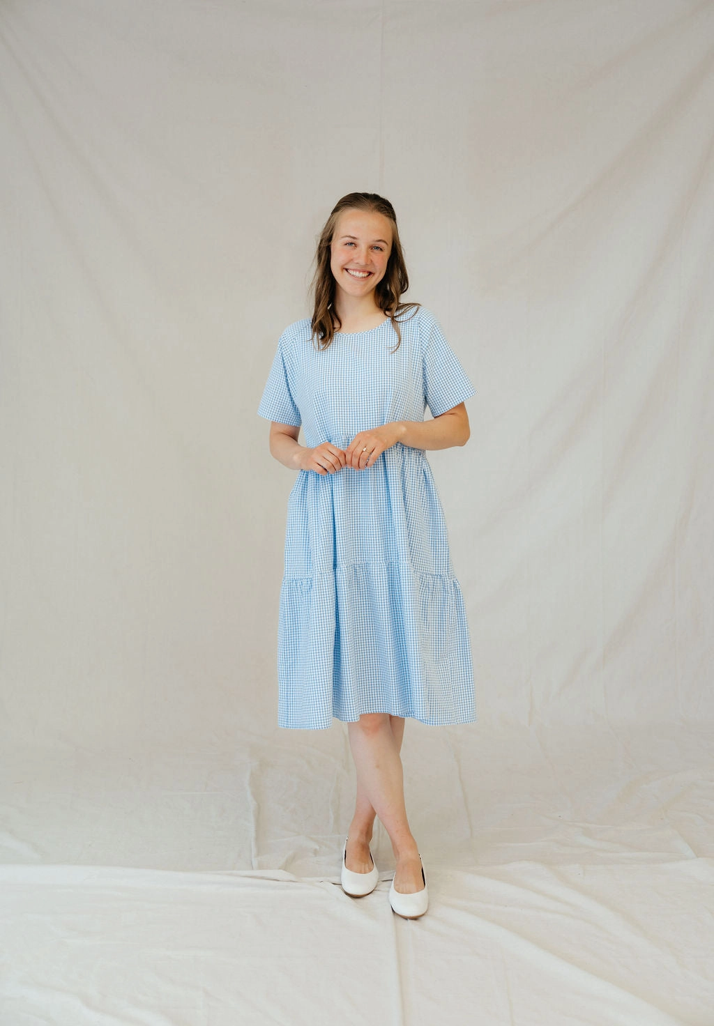 Summer Dress Airy Drape Balloon-Sleeve