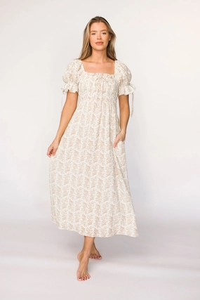 Savanna Steppe 100% Cotton Dress in Taupe - Bump Friendly & Inclusive Sizing (S-3XL) Subtle design