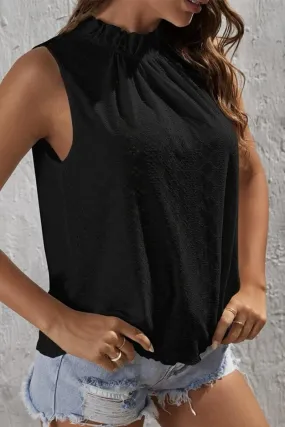 TIED HALTER NECK PUNCHING TOP Raw Edge Finish