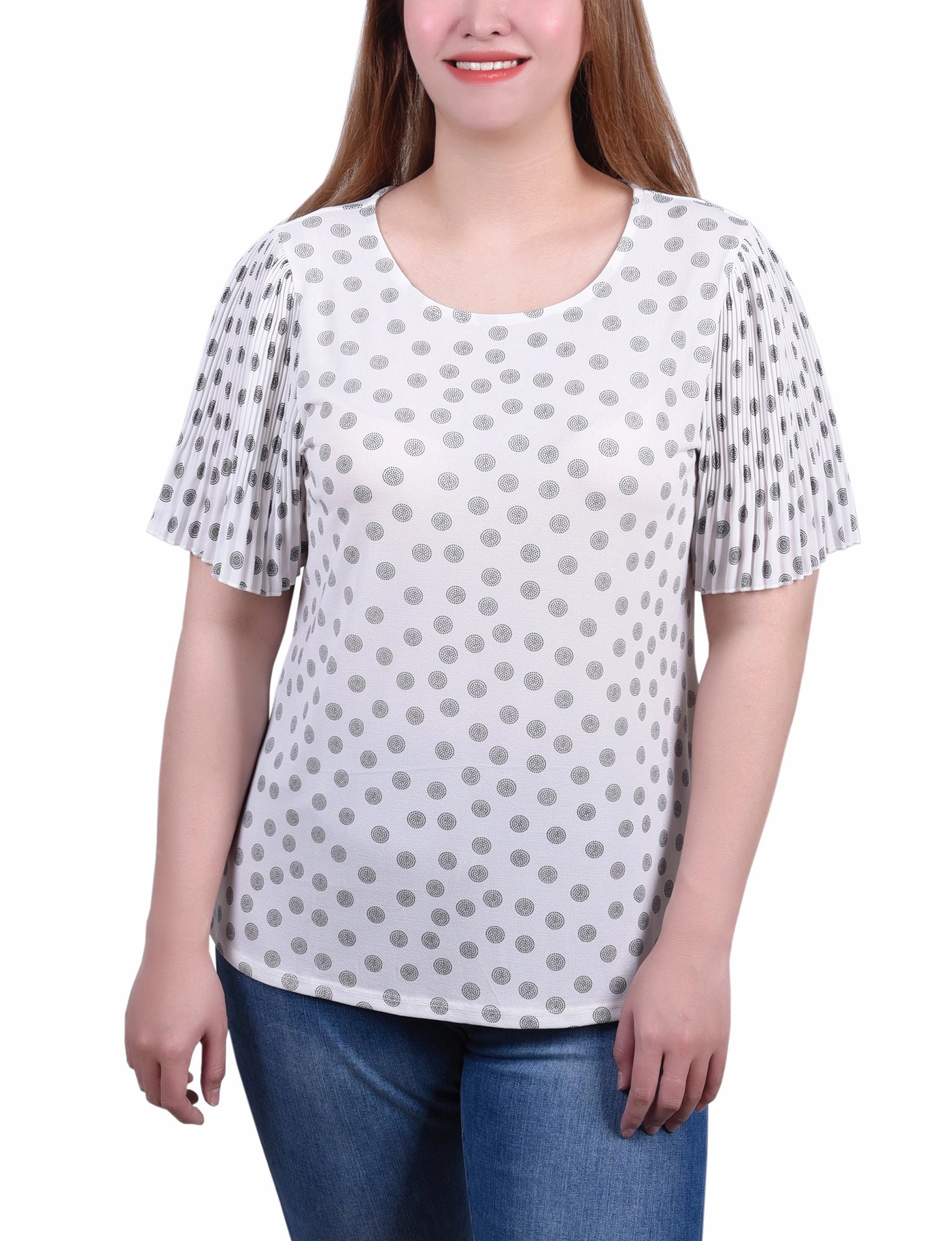 Petite Pleated-Sleeve Top AntiPilling