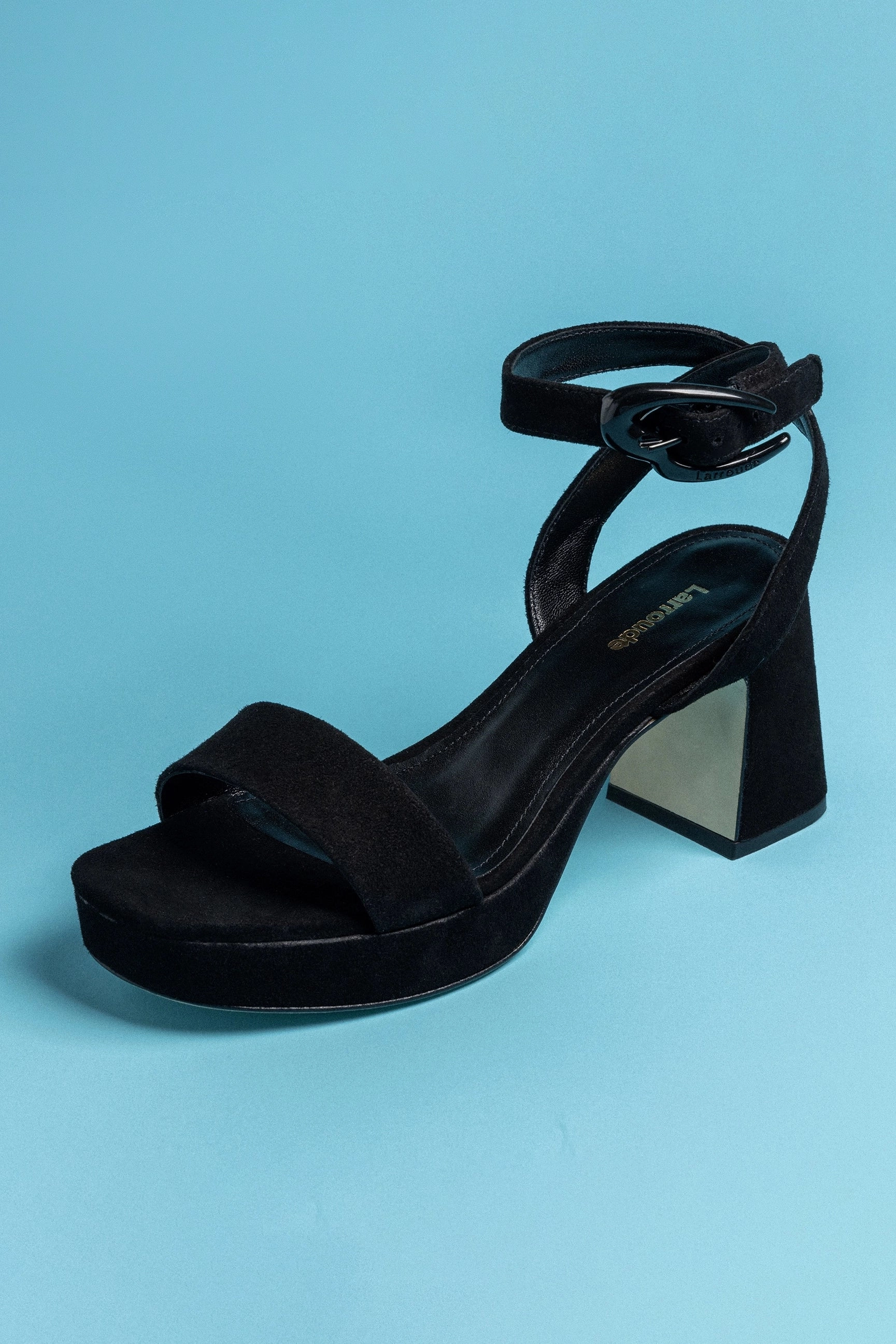 Shock Absorption Midsole Closet Core Dolly Verona Low Sandal In Black Suede