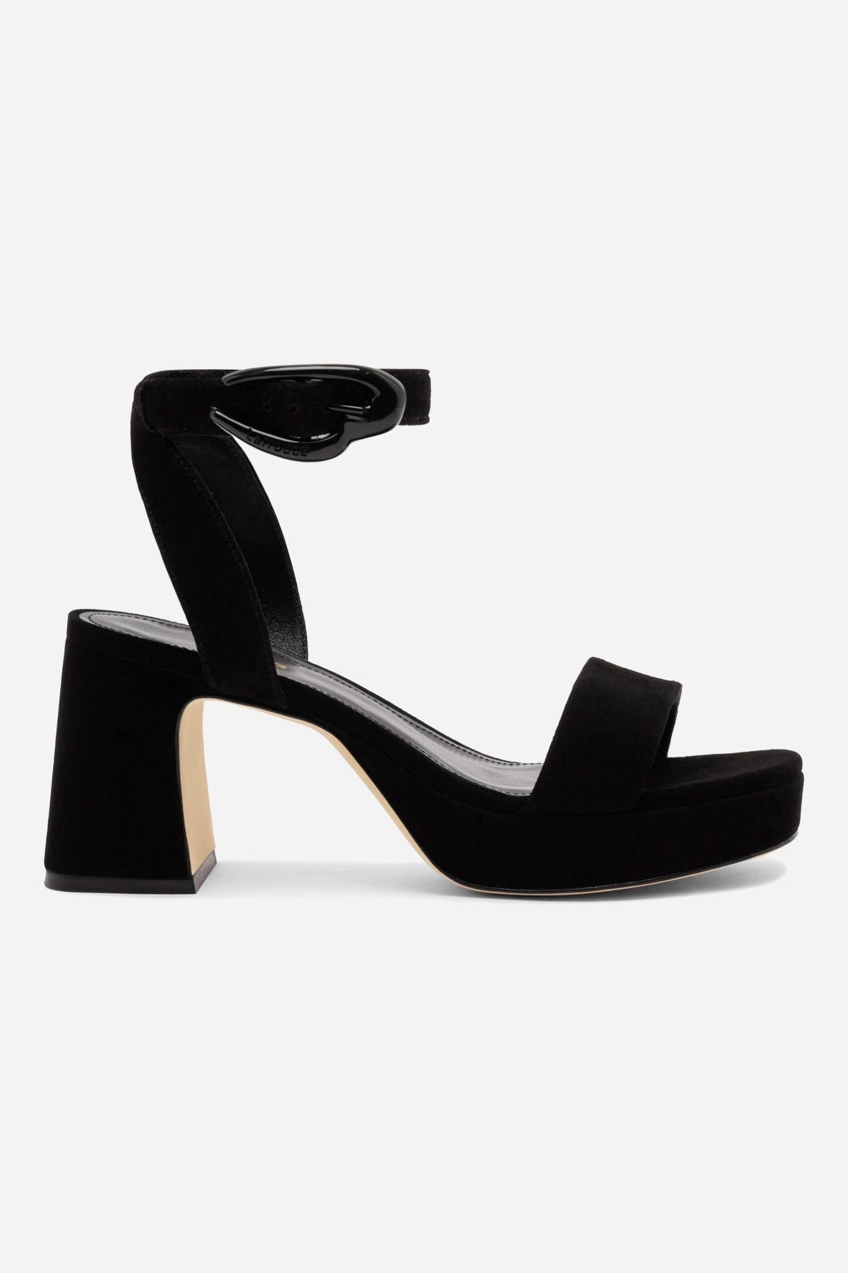 Dual Density Foam Layers Dolly Verona Low Sandal In Black Suede