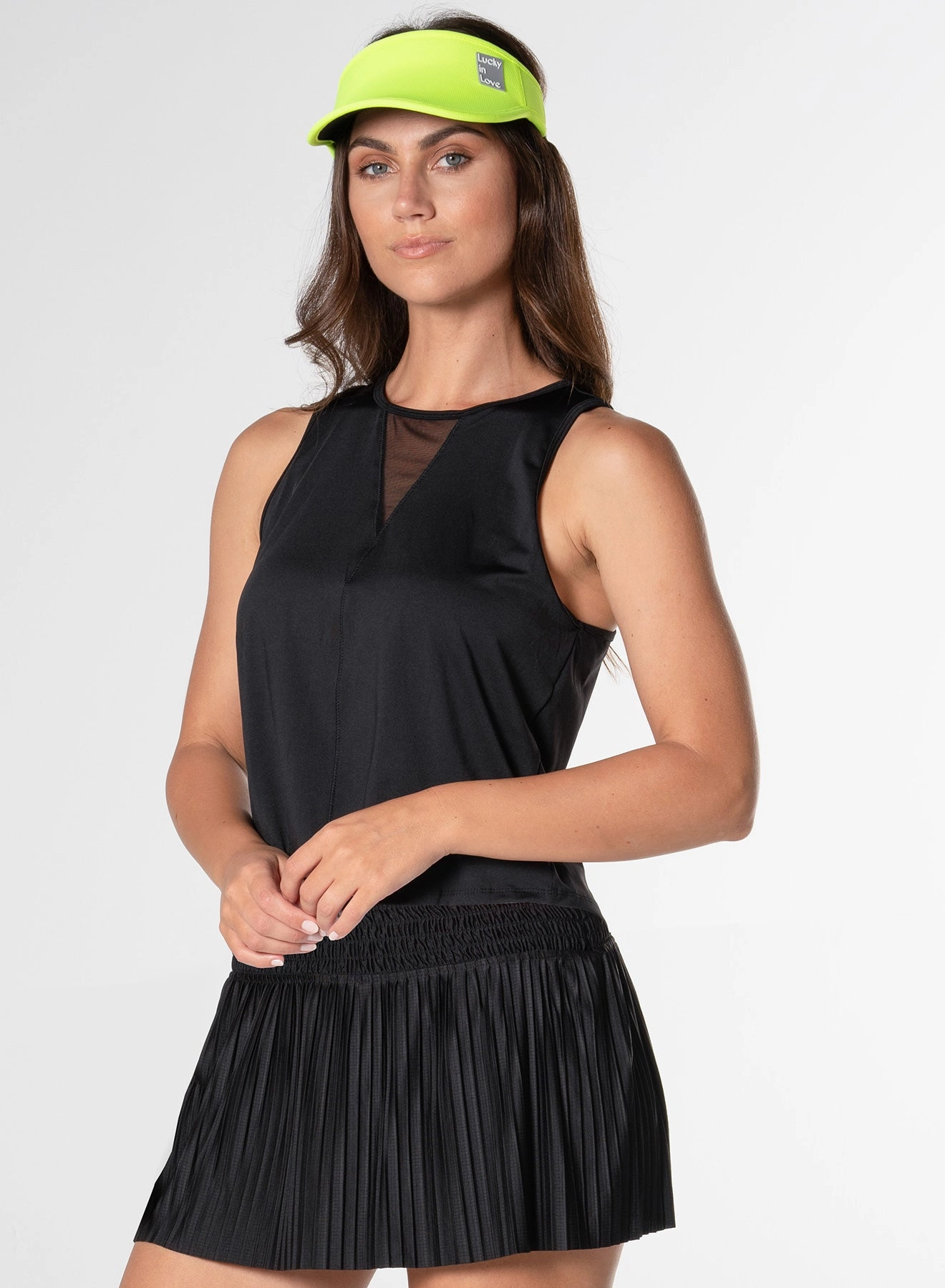 Textured Fabric Finish Pleats Please Tank