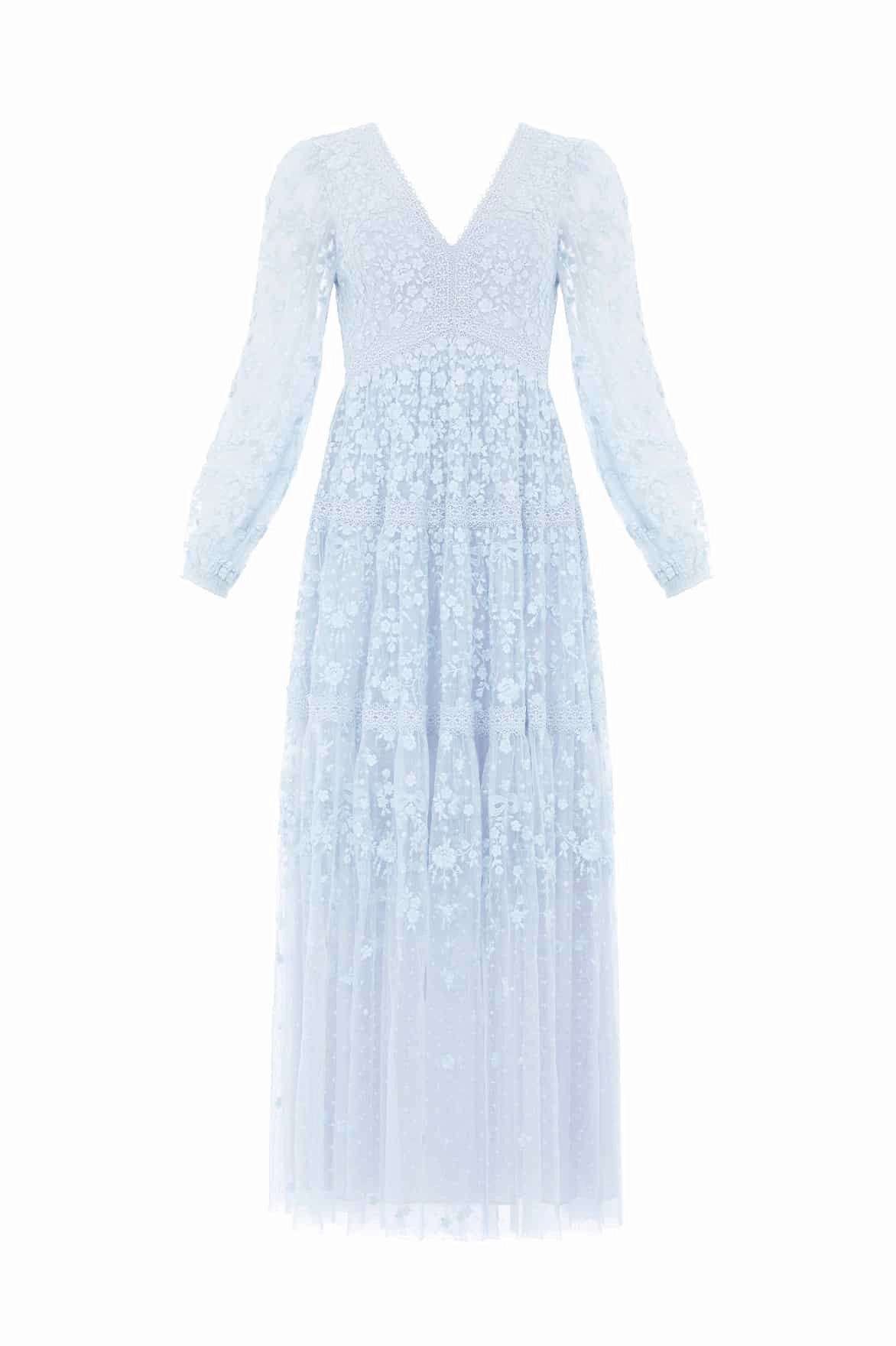 Romantic Vibes Bodycon-Fit Celestia Ribbon Ankle Gown