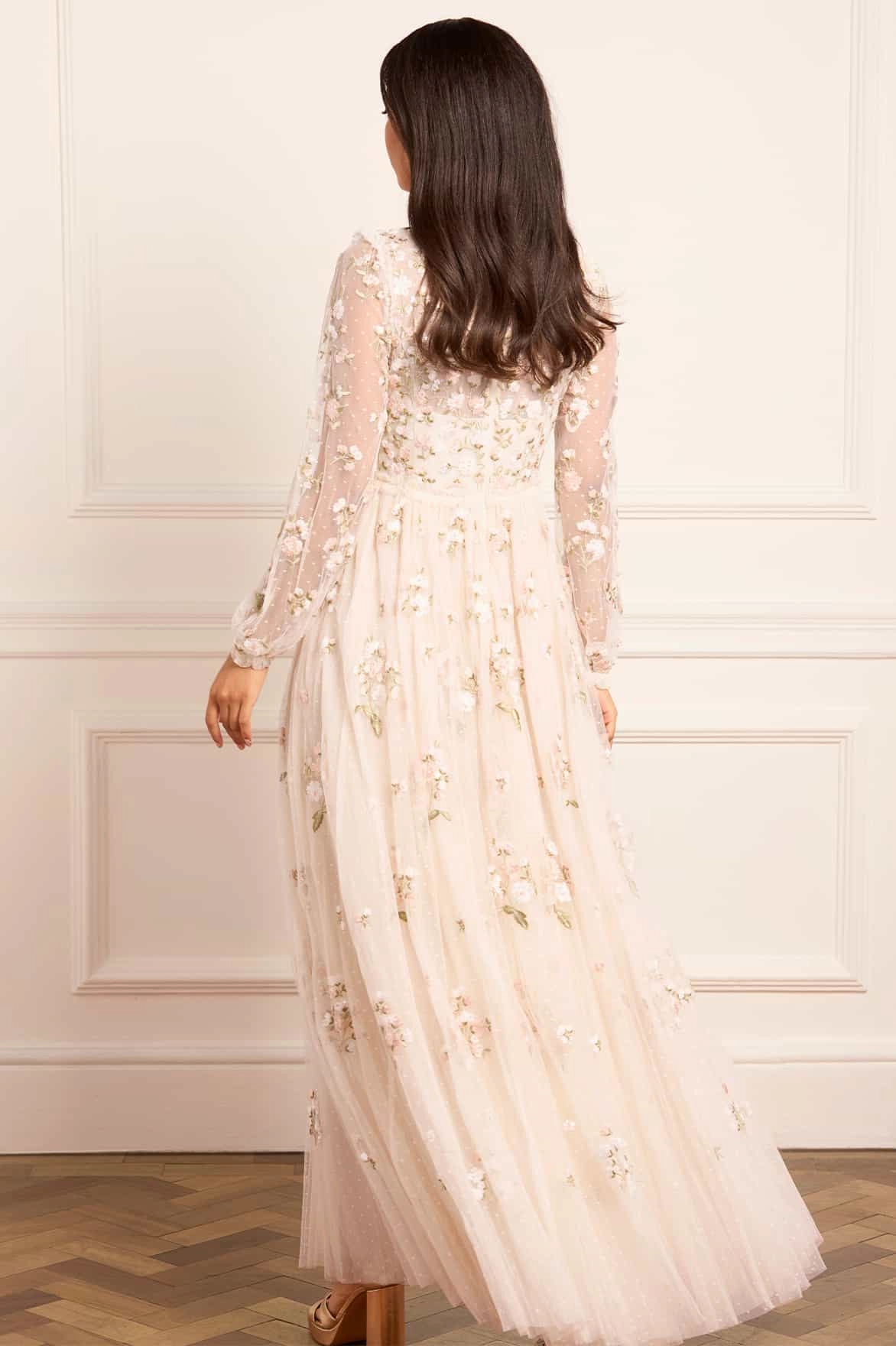 Office Layer Posy Round Neck Gown