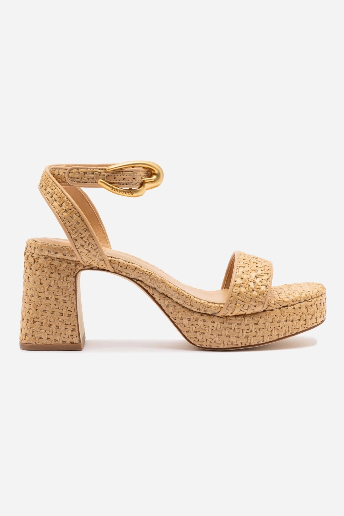 Dolly Verona Low Sandal In Natural Raffia and Beige Leather Road grip