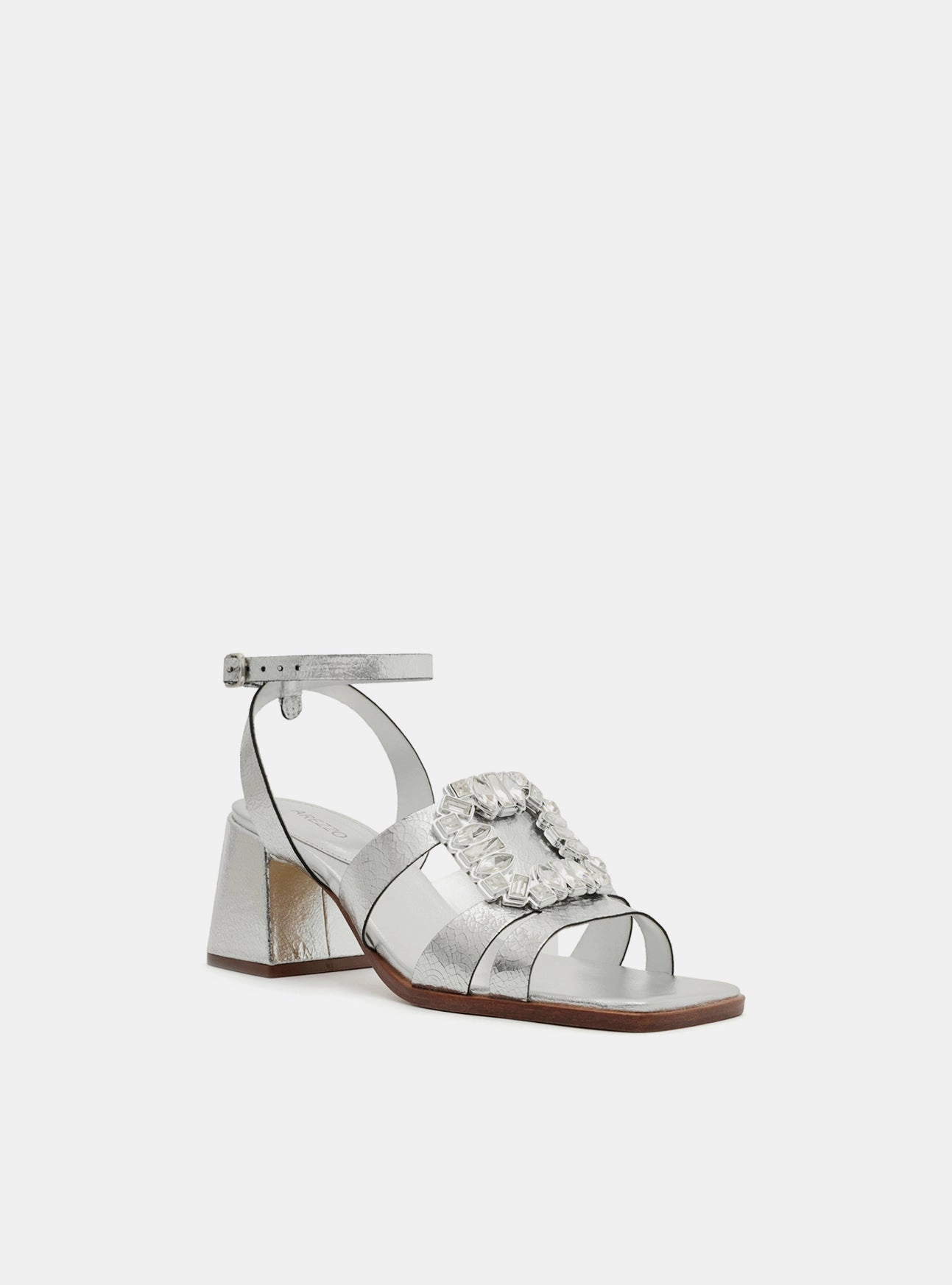 Sadie Leather  Block Sandal Quick Rest Cutout