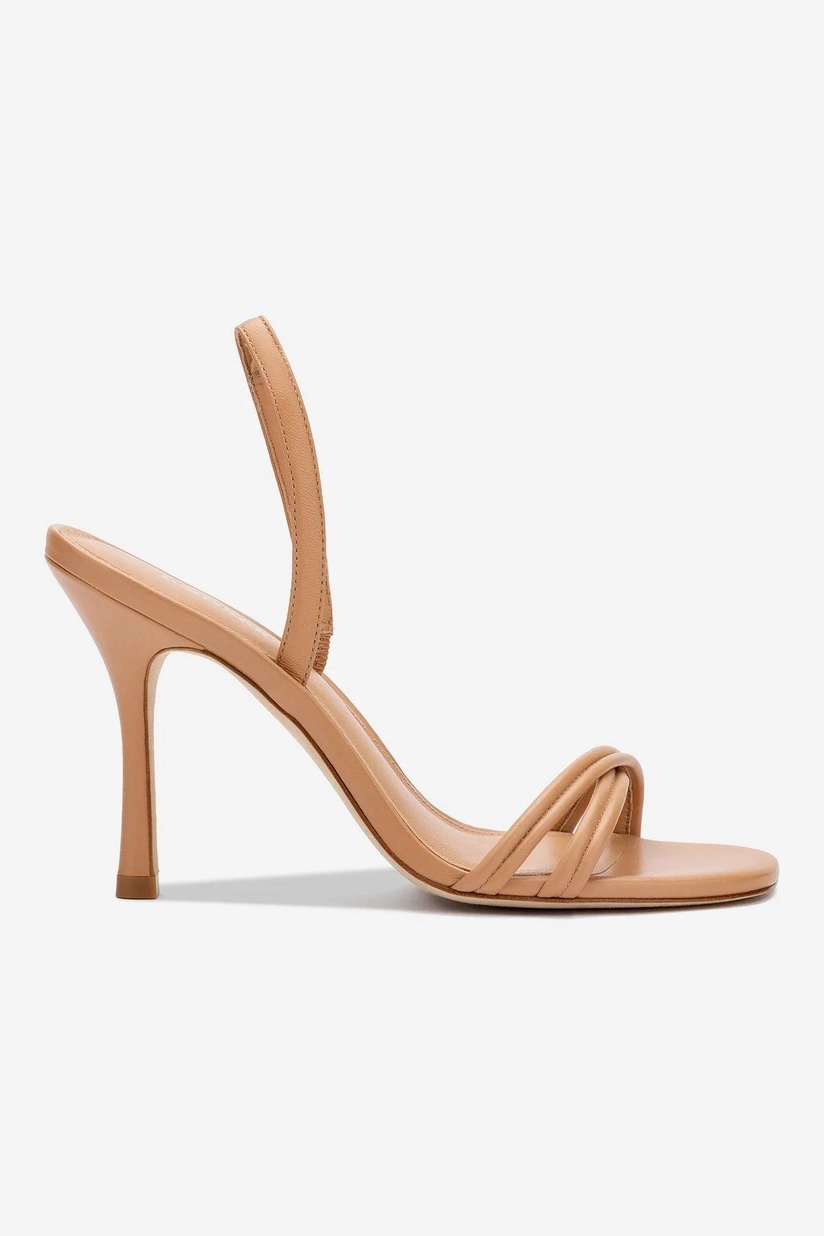 Stretch Fabric Travel Light Annie Sandal In Tan Leather