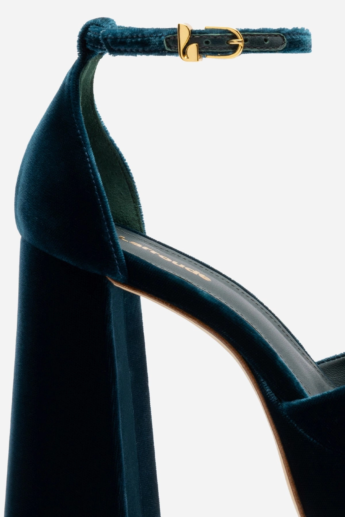 Silver Shine Flexible Rocker Sole Ari Pump In Deepsea Velvet