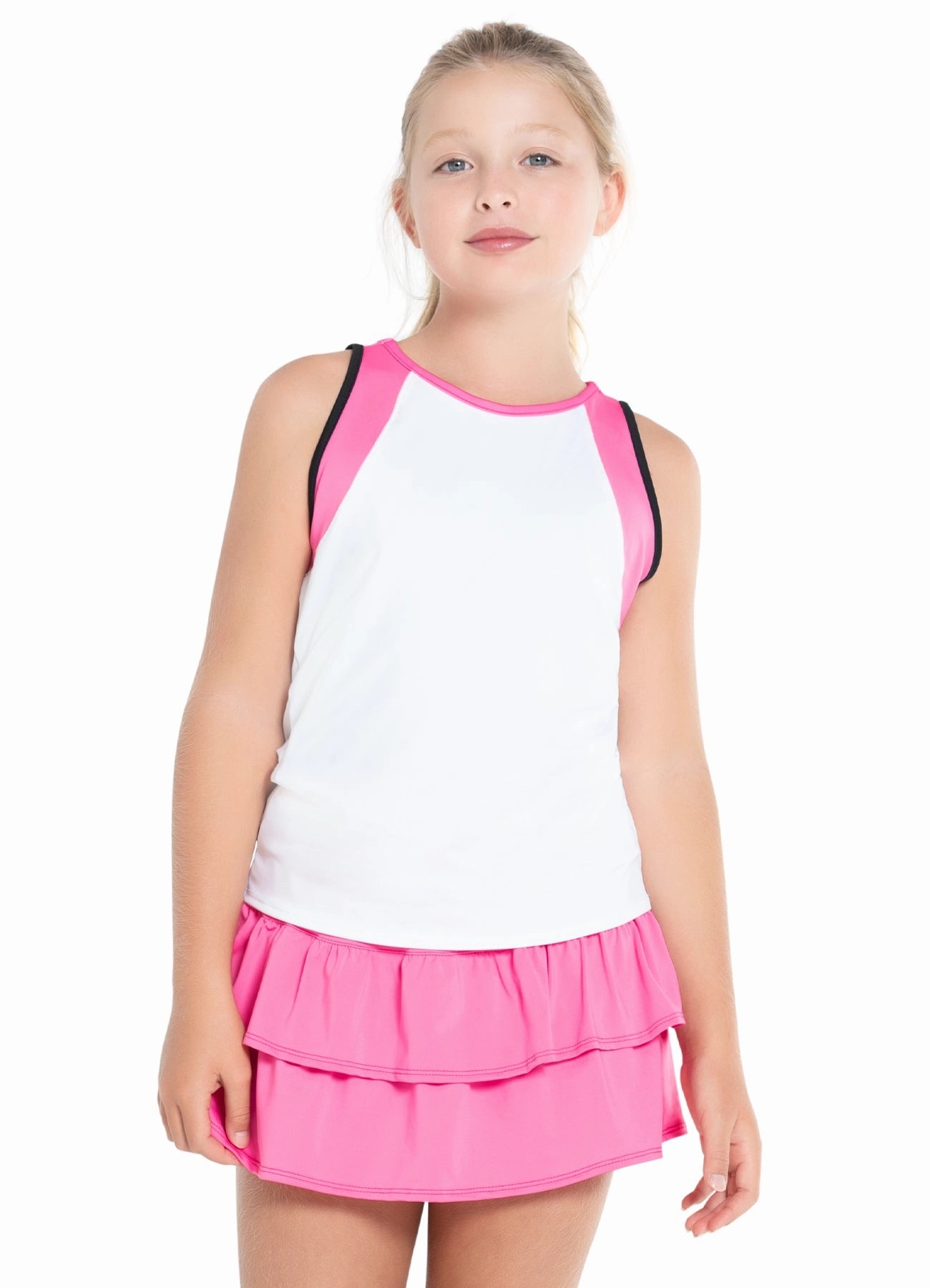 Reinforced Buttonholes Preppy Open Back Tank