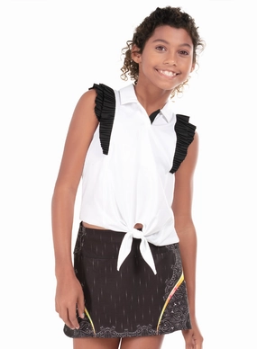 Preppy Tie Polo FrictionResistant Fabric Contoured Armhole Design