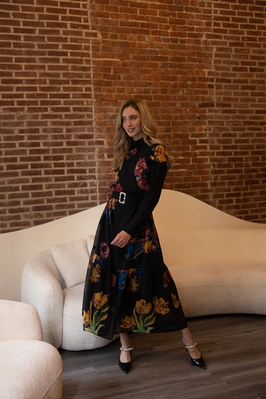 Amalie Dress Satin-Finish