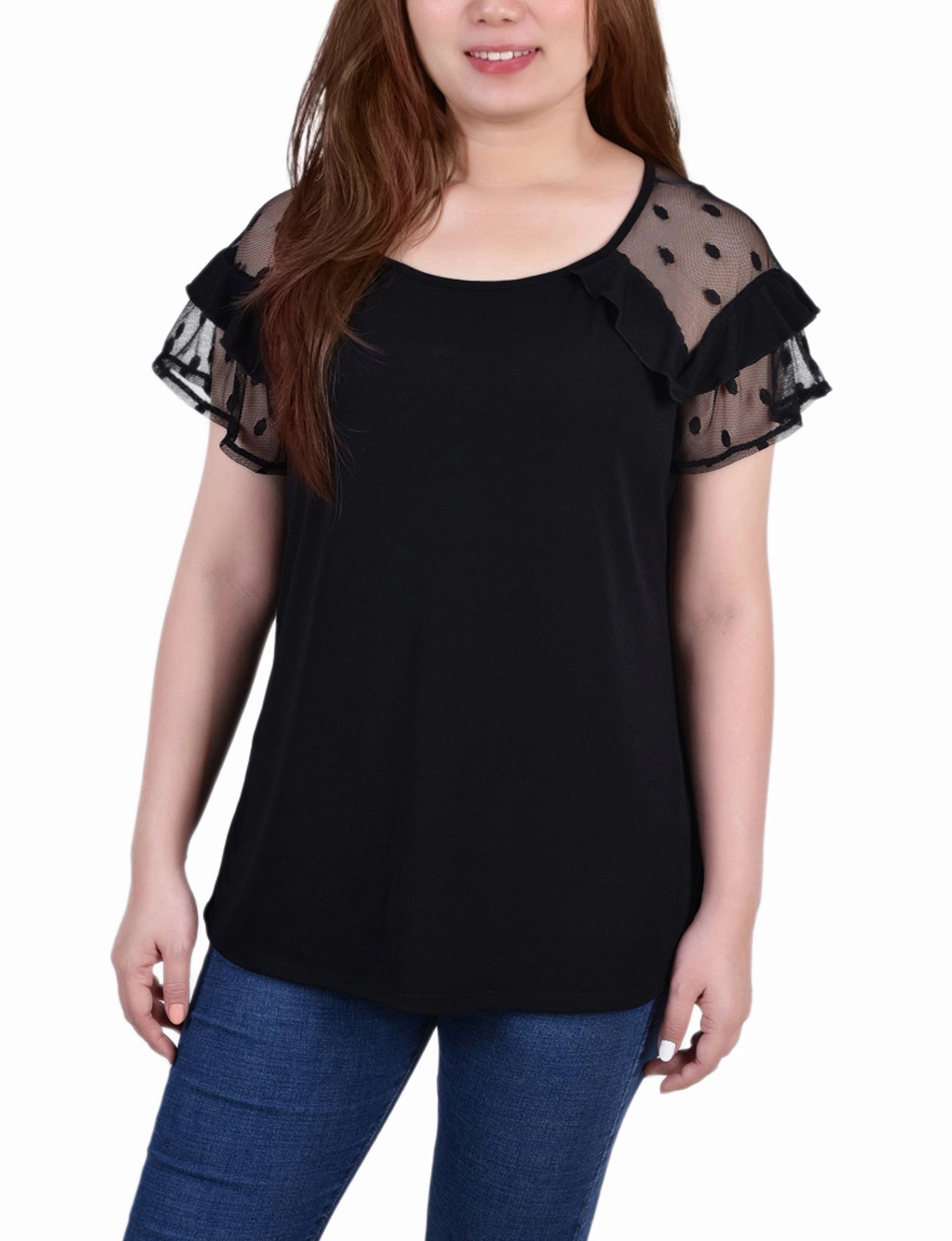 Short Dot Sleeve Top Sporty Tee