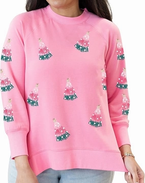 Oh My Christmas Tree Pink Sweatshirt Tagless Labeling NonToxicCoating