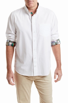 Sleeveless Top Chase Shirt White Oxford with Osterville Patch Madras